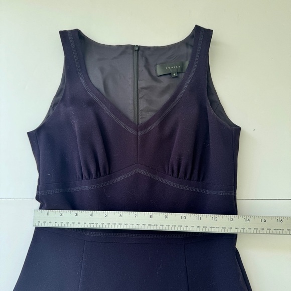 Tobias Suit Midi Dress Blazer Button Jacket Set of 2 Navy Blue Formal Wear Sz 4 - Picture 11 of 16